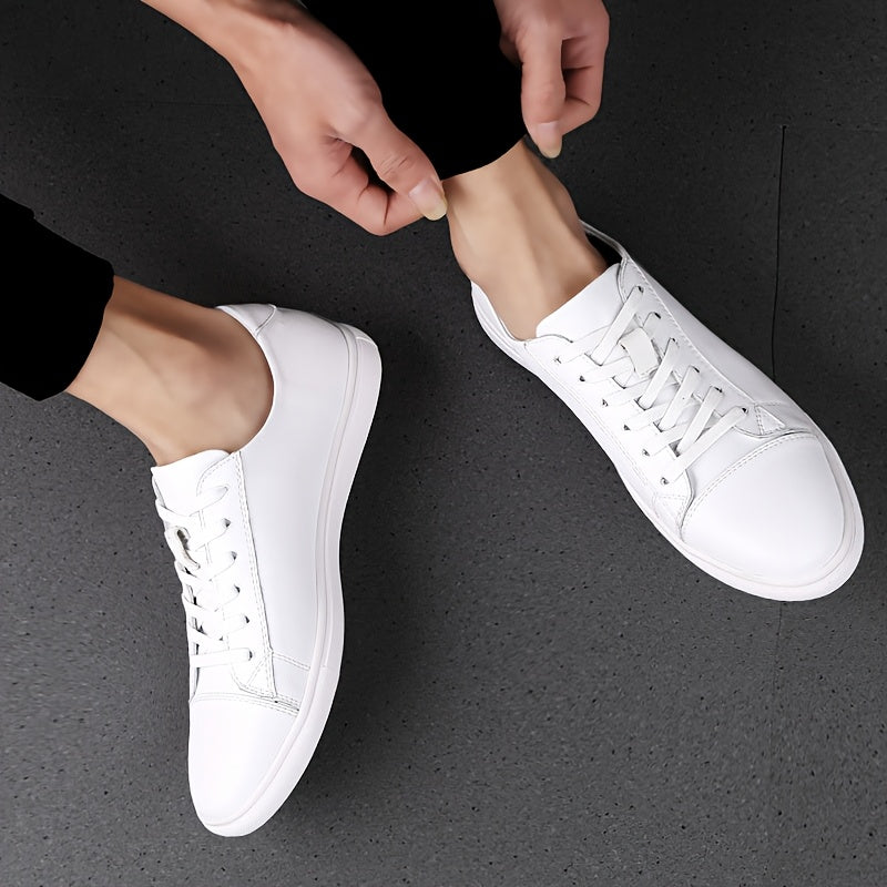 Men's Black and White Genuine Leather Comfortable Breathable Business Casual Flats, 11 Festive Occasions Suitable Product