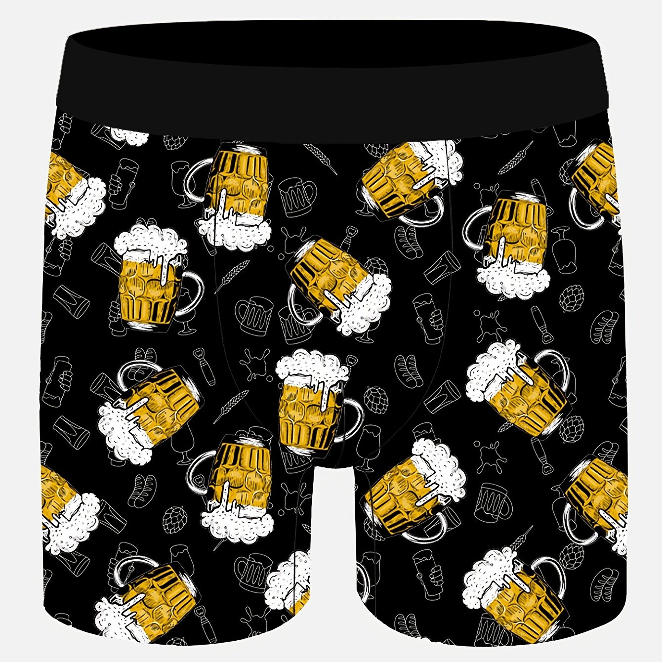 Cale?on Boxer Homme Original, Tissu Polyester et ¨¦lasthanne, Imprim¨¦ Ludique, Ceinture Confortable, Maille Anti-Remont¨¦e - Coupe Medium