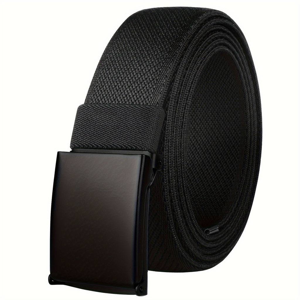 Ceinture en Nylon Extensible Confort pour Hommes Grande Taille - Noire, R¨¦glable jusqu'¨¤ 75 Pouces pour les Grands et Forts