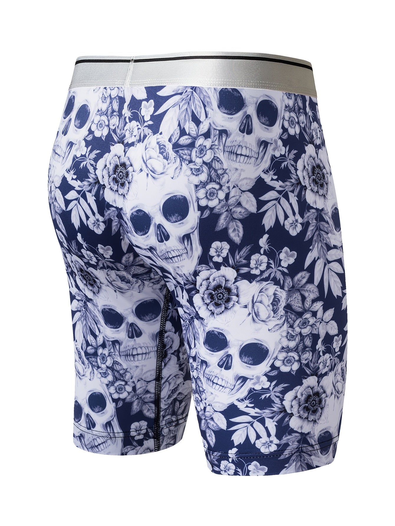 Cale?ons ¨¤ imprim¨¦ crane floral pour hommes, en tissu tricot¨¦ polyester ¨¤ haute extensibilit¨¦, design de poche en U pour la peau, anti-rayures et anti-humidit¨¦ pour un usage quotidien et des activit¨¦s en ext¨¦rieur.