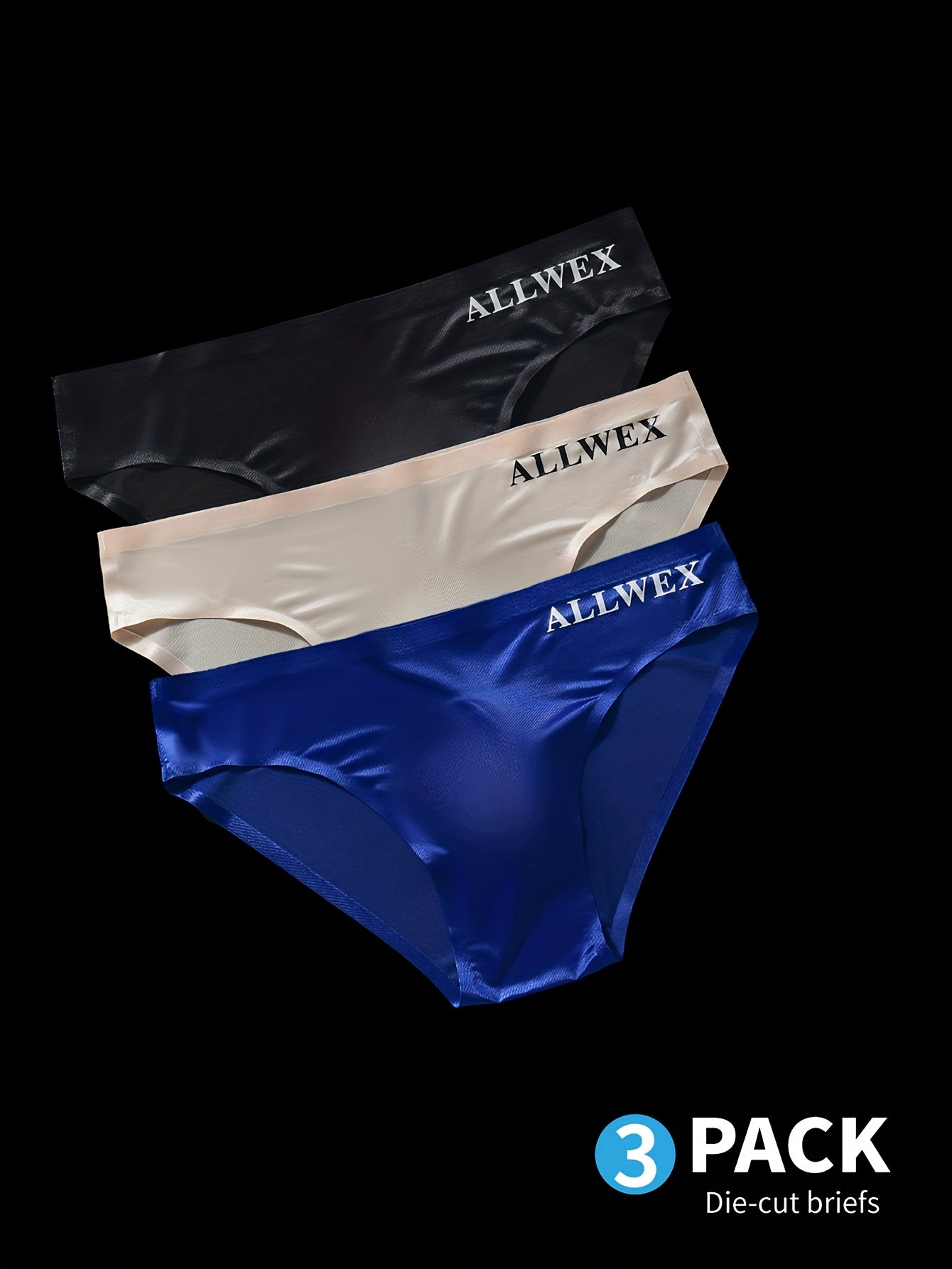 3pcs Sous-v¨ºtements pour Hommes, Boxers en Tissu Fibre Glac¨¦e Sans Couture, Tricot Haute ¨¦lasticit¨¦, Couleur Unie, Confortable Respirant Tenue de Gym Athl¨¦tique D¨¦contract¨¦e, Taille Basse, Forme Brillante 3D