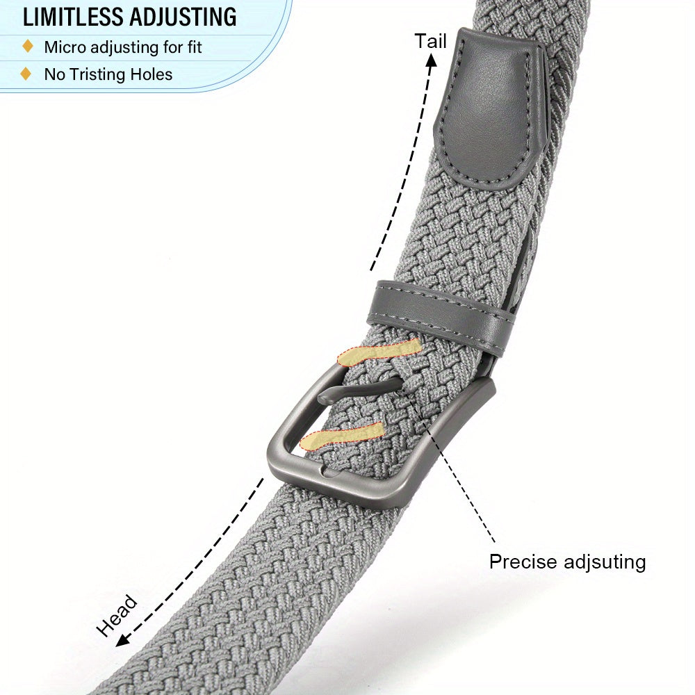 Ceinture Tress¨¦e ¨¦lastique pour Hommes 2pcs ¨C Ceinture en Tissu D¨¦contract¨¦, 1 3\u002F8\