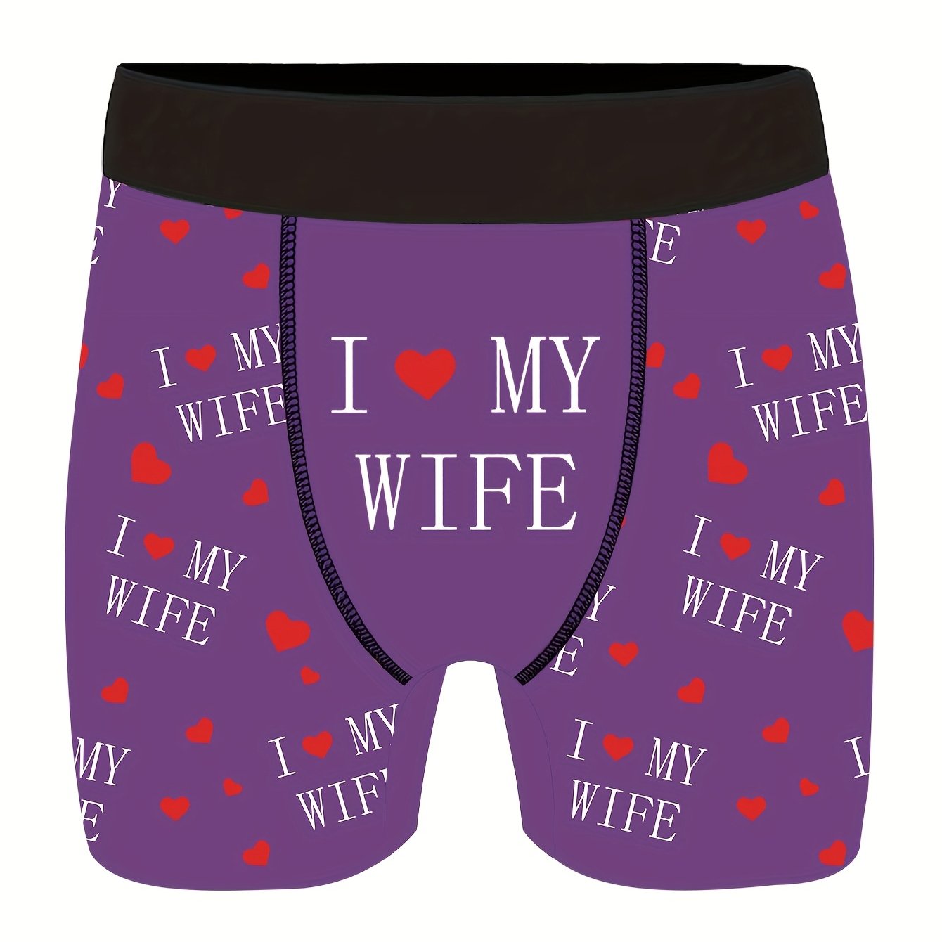 Shorts de nouveaut¨¦ pour hommes avec imprim¨¦s de lettres\u002Fc?urs, boxers longs pour v¨ºtements d¨¦contract¨¦s sportifs.