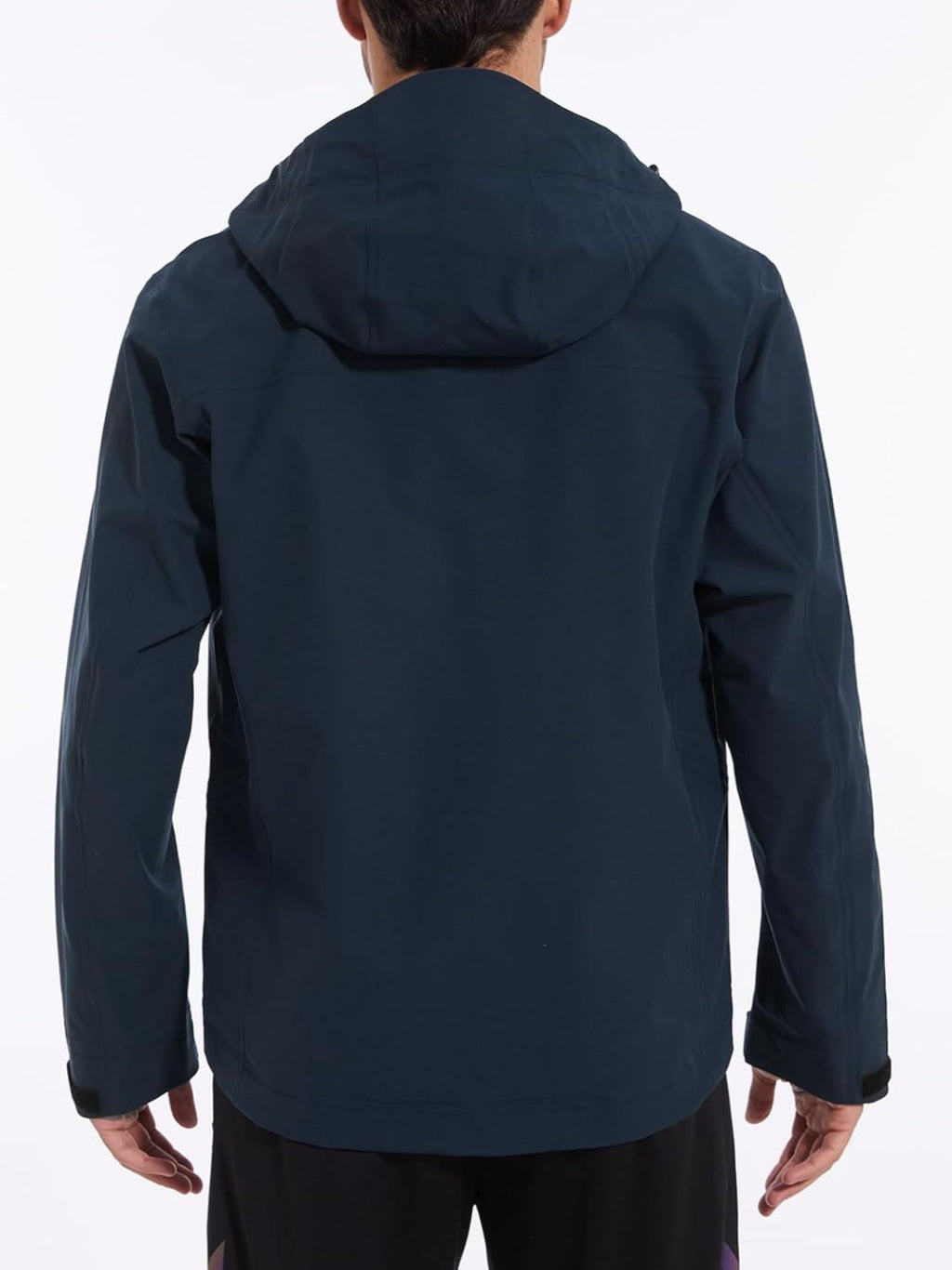 Veste Coupe-Vent L¨¦g¨¨re pour Hommes avec Capuche, Poignets Ajustables, Texture Douce et ¨¦l¨¦gante, Veste de Sport Casual ¨¤ Col Montant, Fermeture ¨¦clair Bleu Marine, Poches Id¨¦ale pour la Course & Randonn¨¦e au Printemps\u002FAutomne